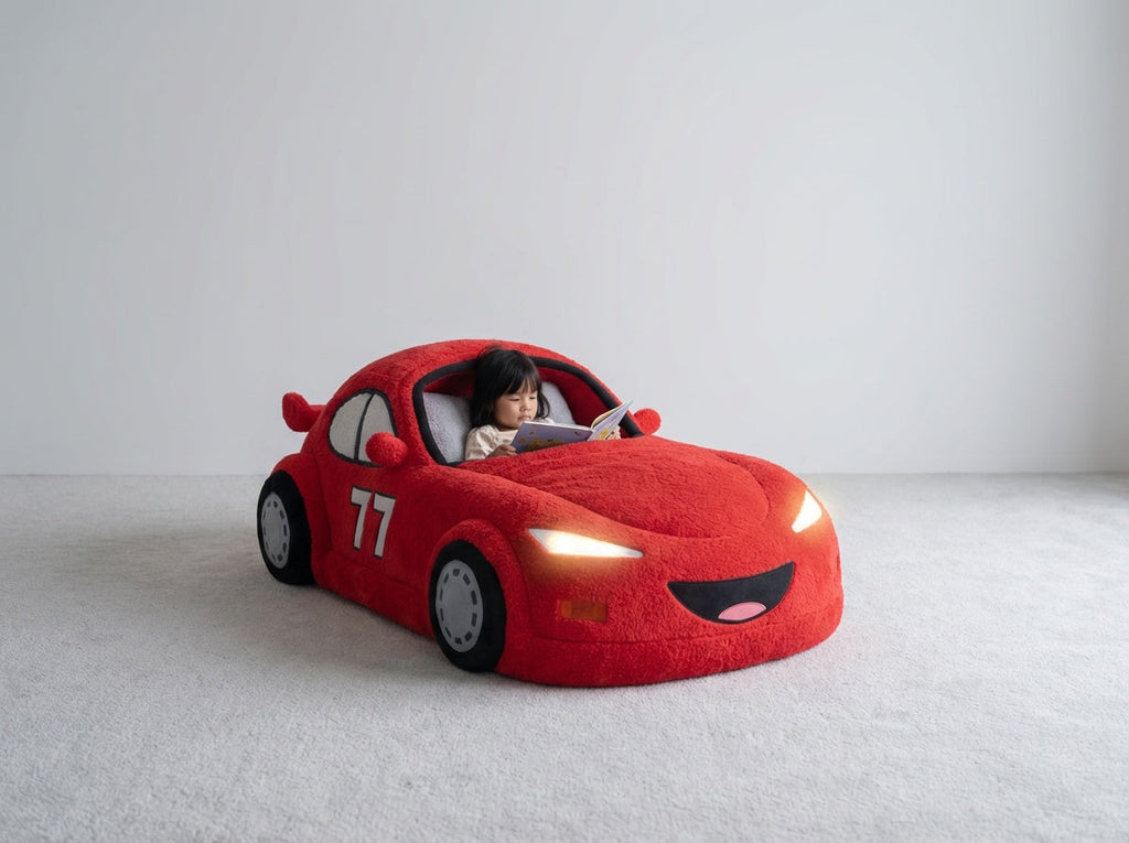 Kids Car-Shaped Sleeping Bag Bed – Soft Plush Floor Bed for Toddlers & Kids
